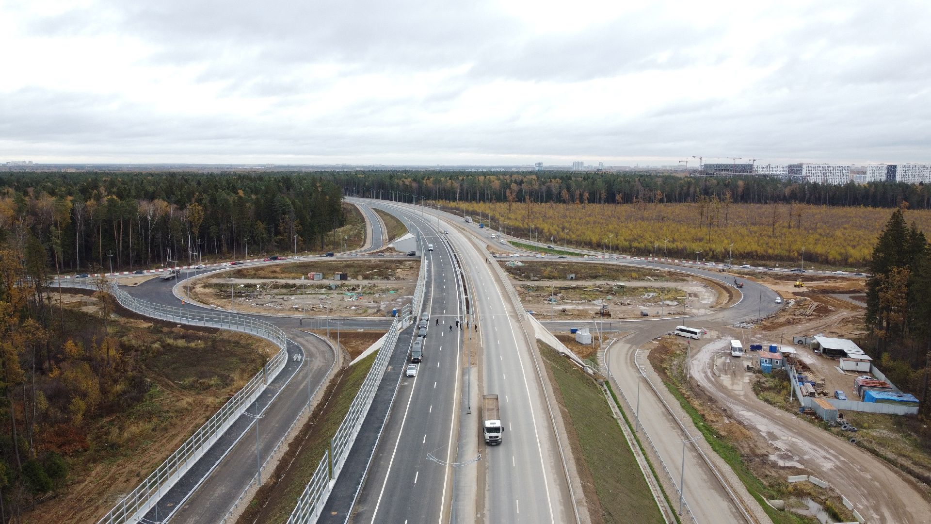 мытищи, мытищинская хорда, дорога, видео с коптера,