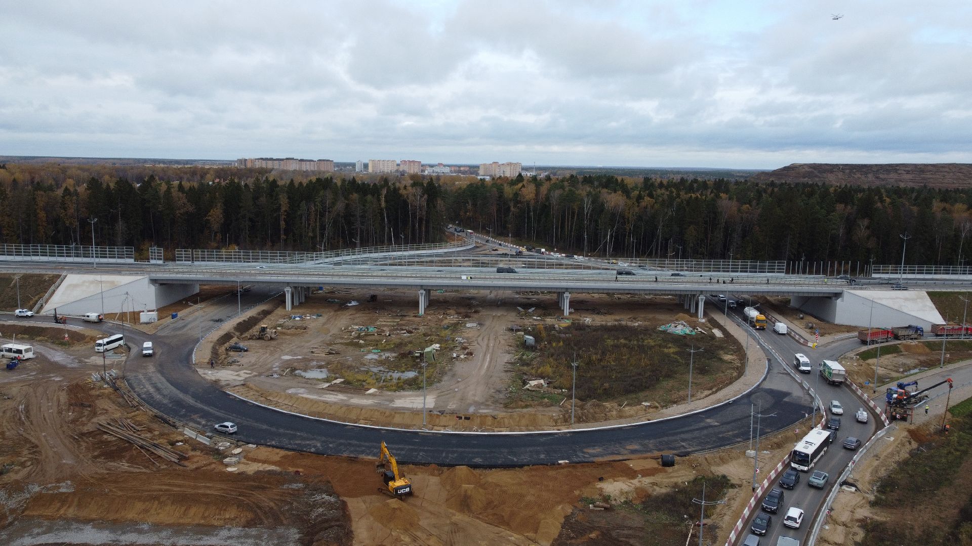 мытищи, мытищинская хорда, дорога, видео с коптера,