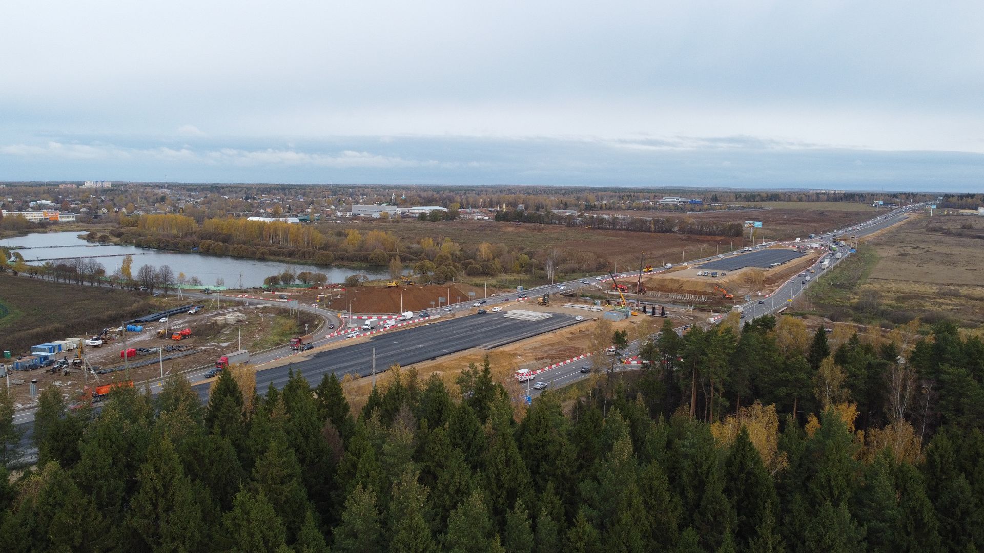 мытищи, мытищинская хорда, дорога, видео с коптера,
