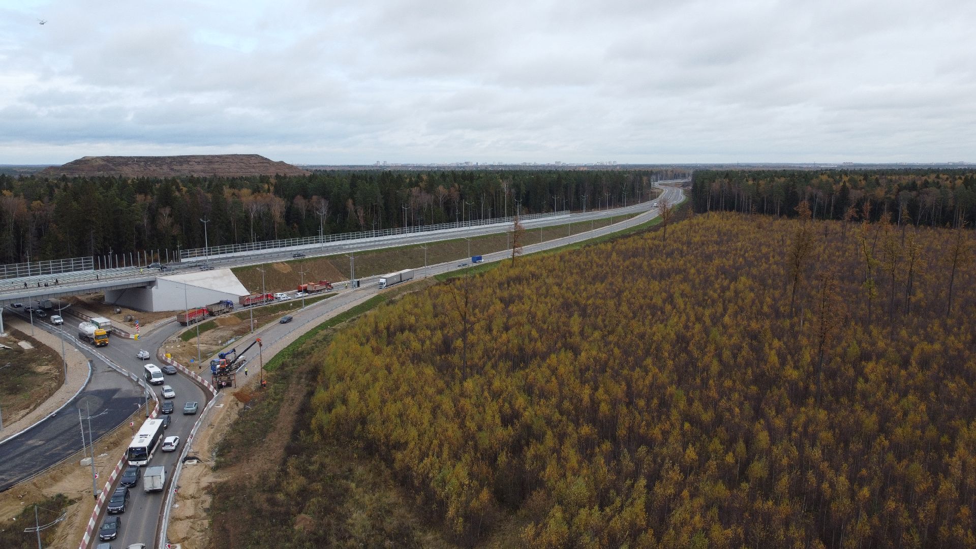 мытищи, мытищинская хорда, дорога, видео с коптера,