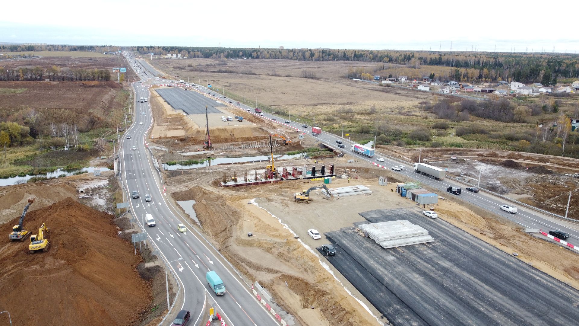 мытищи, мытищинская хорда, дорога, видео с коптера,