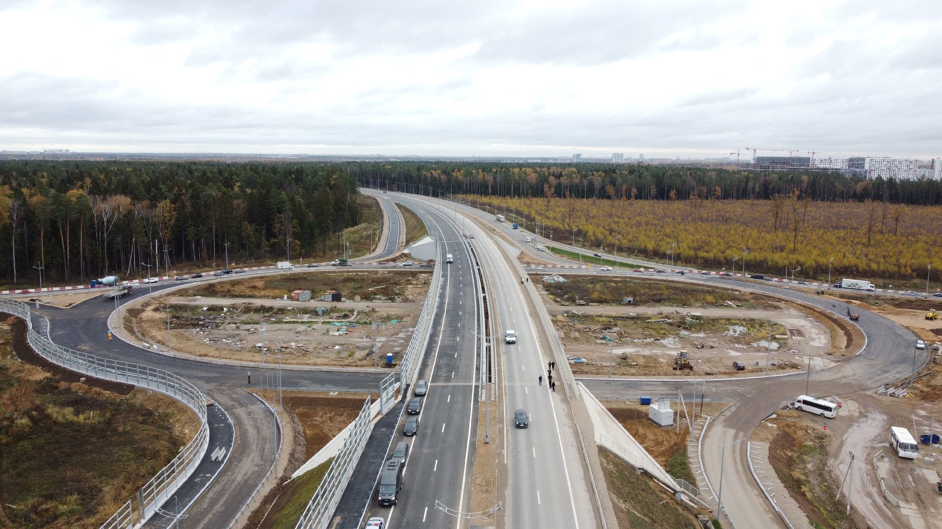 мытищи, мытищинская хорда, дорога, видео с коптера,