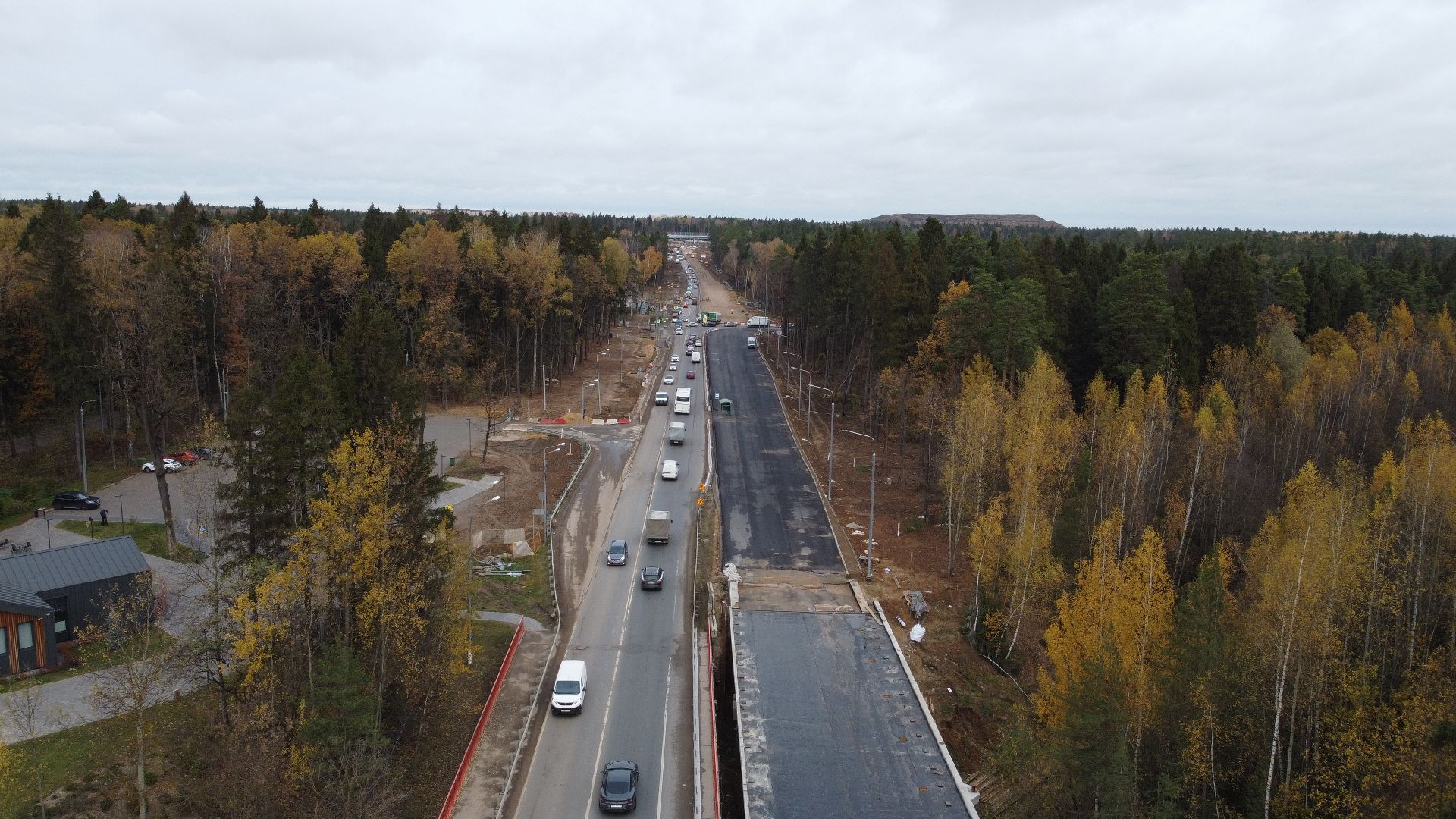 мытищи, мытищинская хорда, дорога, видео с коптера,