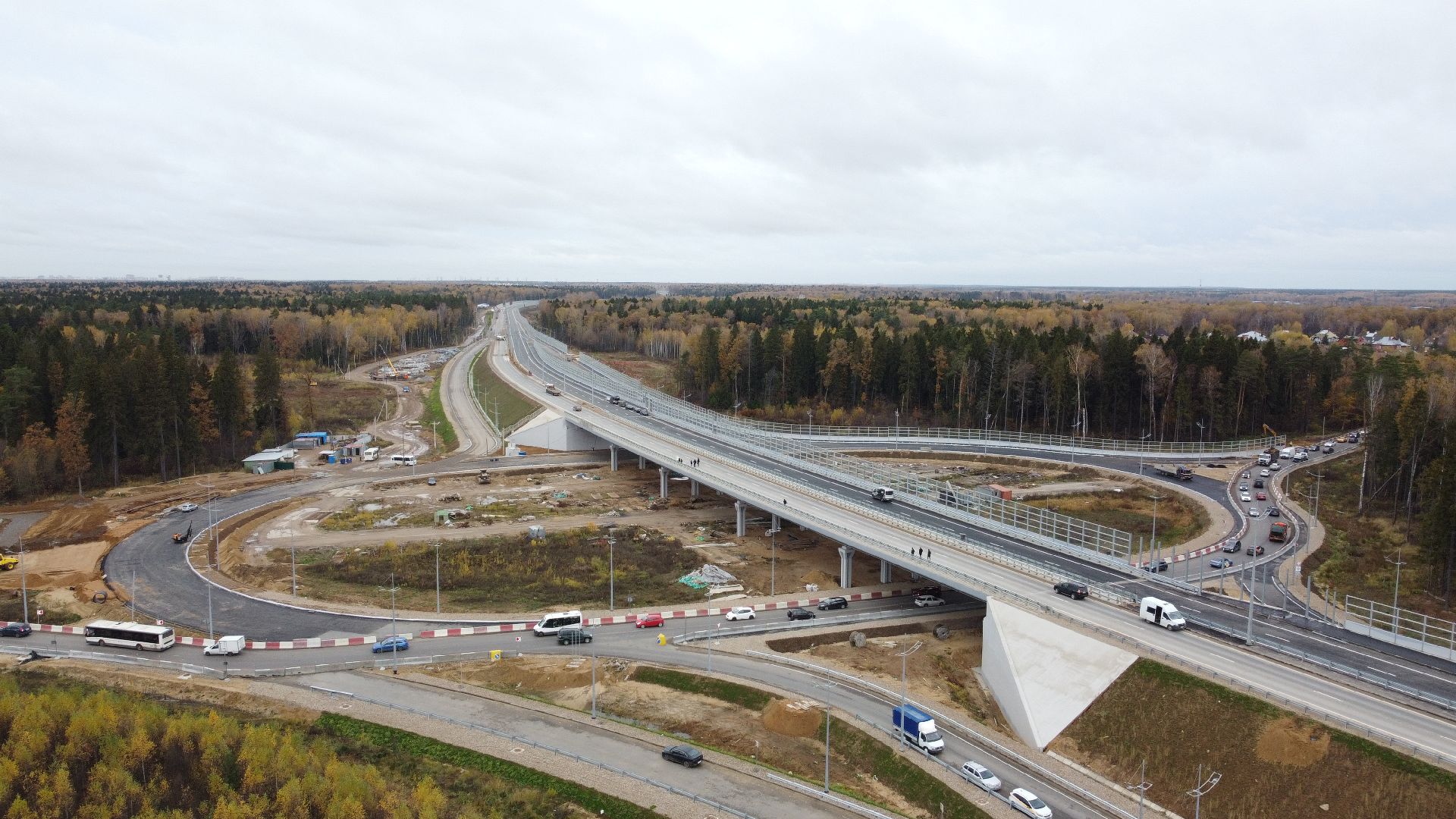 мытищи, мытищинская хорда, дорога, видео с коптера,