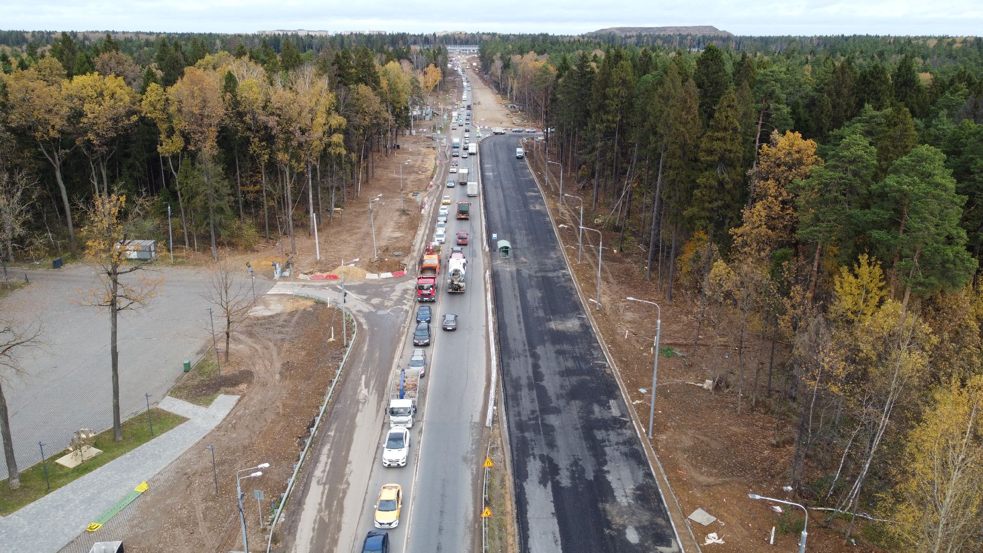 мытищи, мытищинская хорда, дорога, видео с коптера,