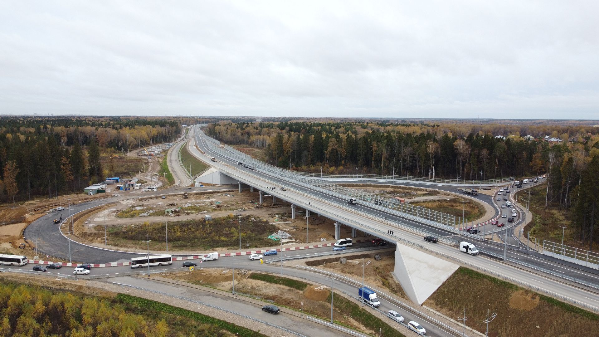 мытищи, мытищинская хорда, дорога, видео с коптера,
