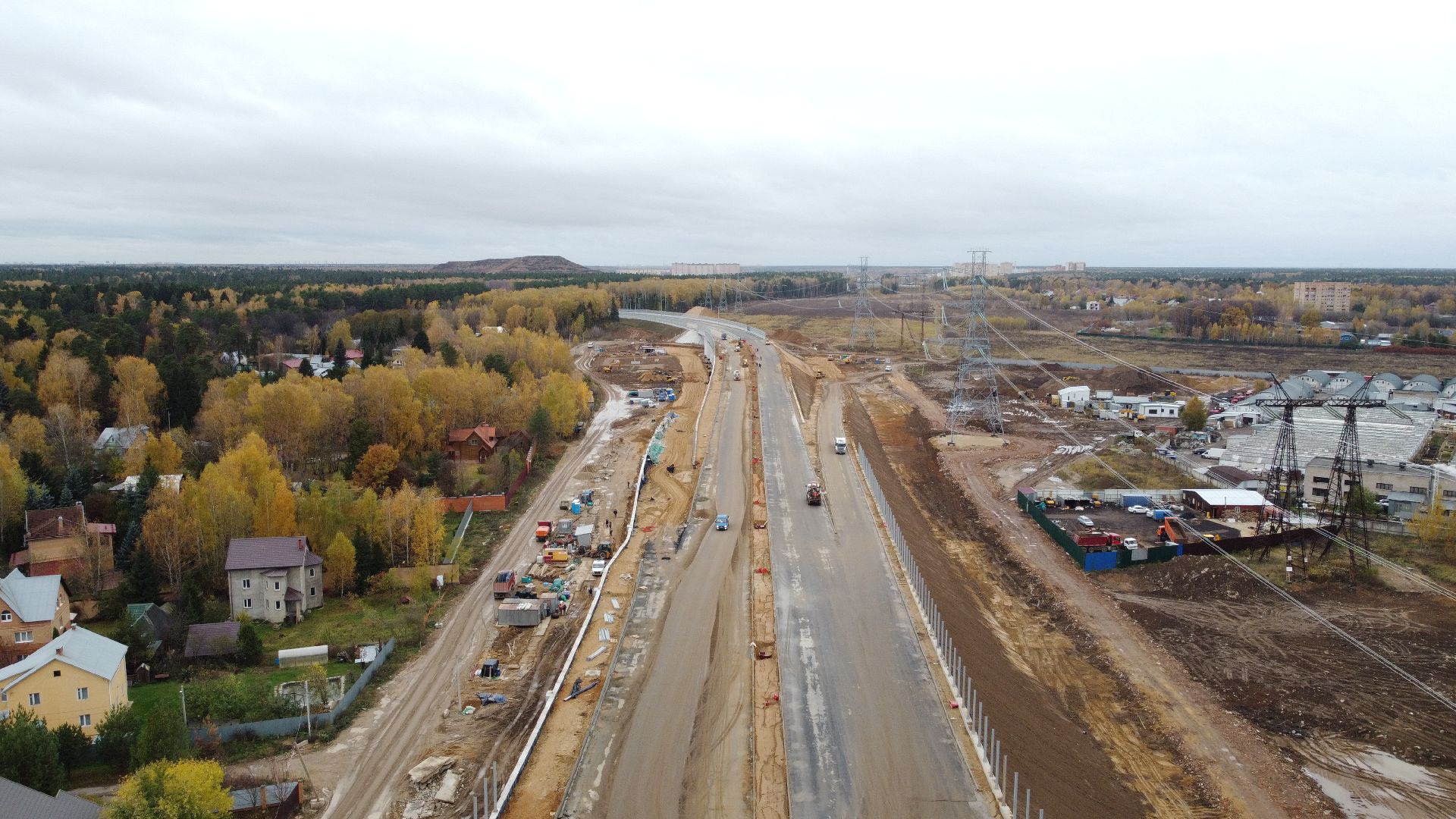 мытищи, мытищинская хорда, дорога, видео с коптера,