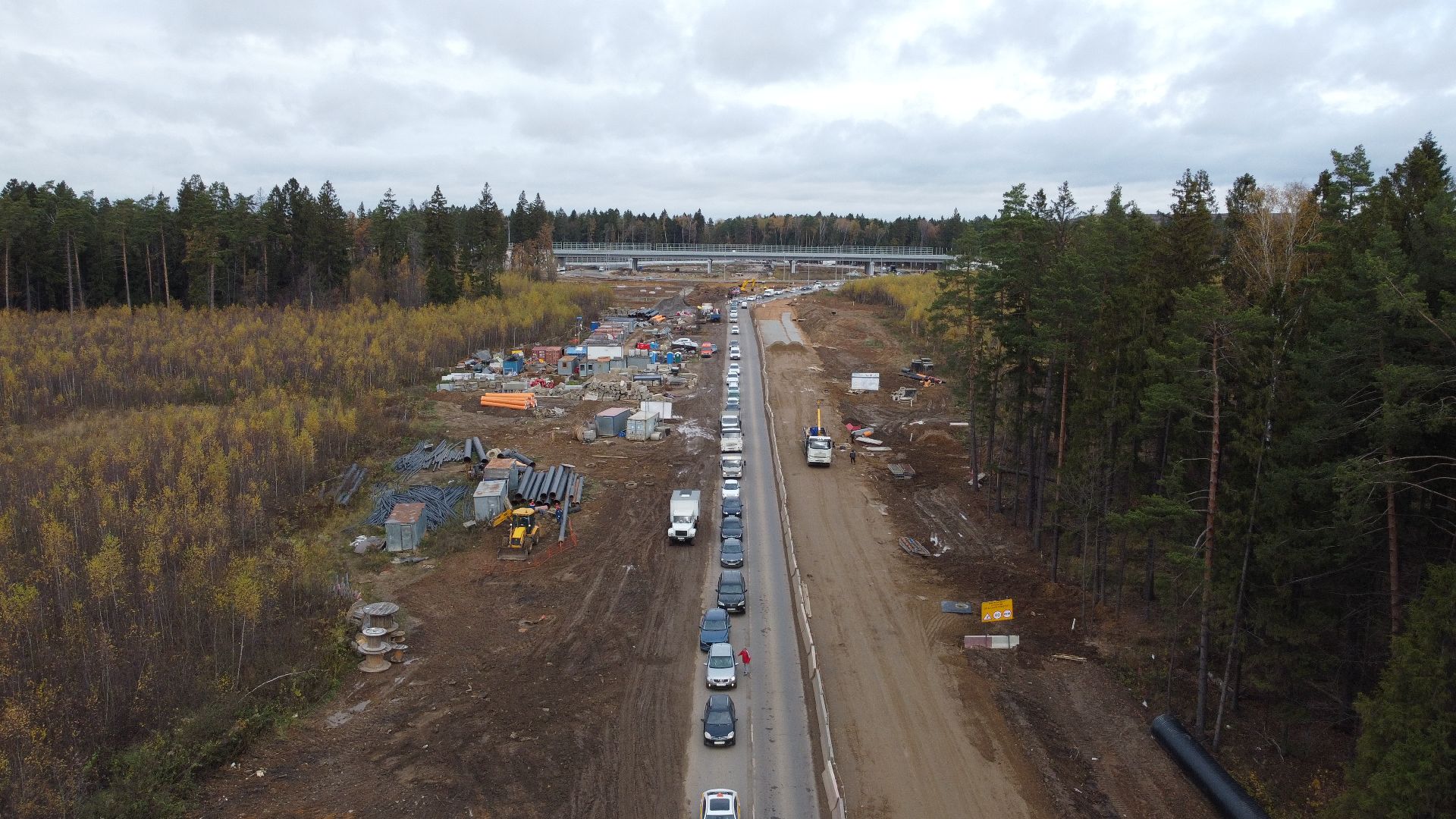 мытищи, мытищинская хорда, дорога, видео с коптера,