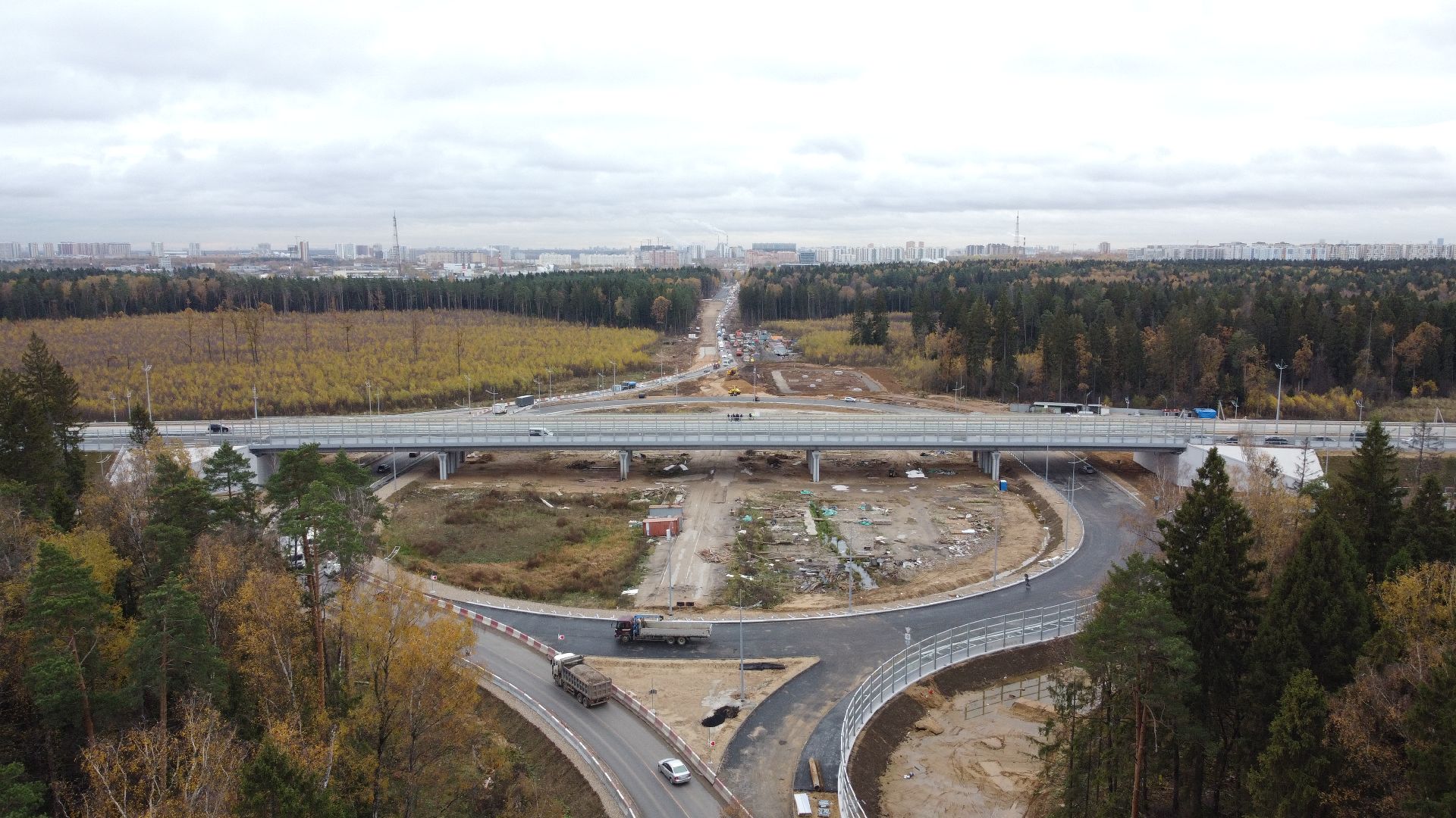 мытищи, мытищинская хорда, дорога, видео с коптера,