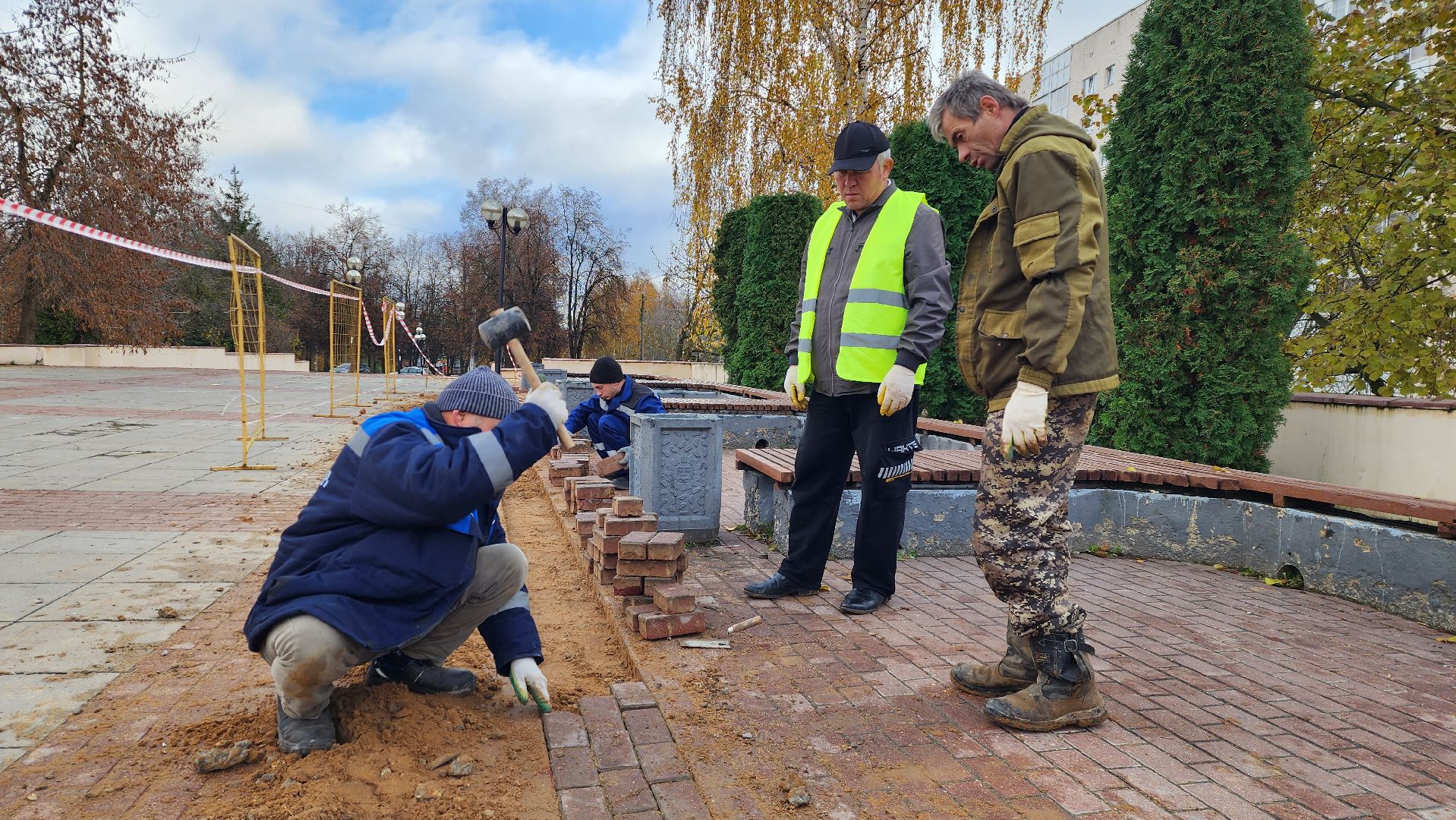 тротуар, ремонт тротуара, восстановительные работы,