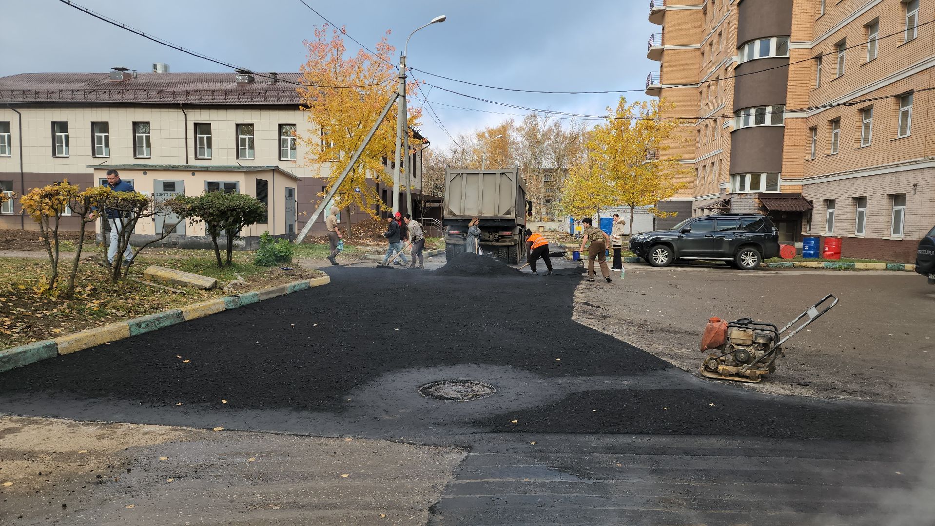 Благоустройство территории, Асфальт, асфальтирование, Долгопрудный,