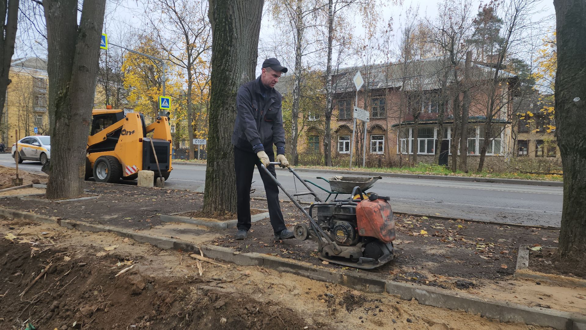 пушкино, автобусная остановка, площадка, жители, общественный транспорт, зеленые аллеи, липа,
