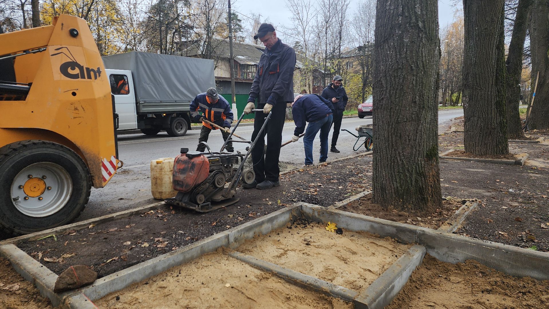 пушкино, автобусная остановка, площадка, жители, общественный транспорт, зеленые аллеи, липа,