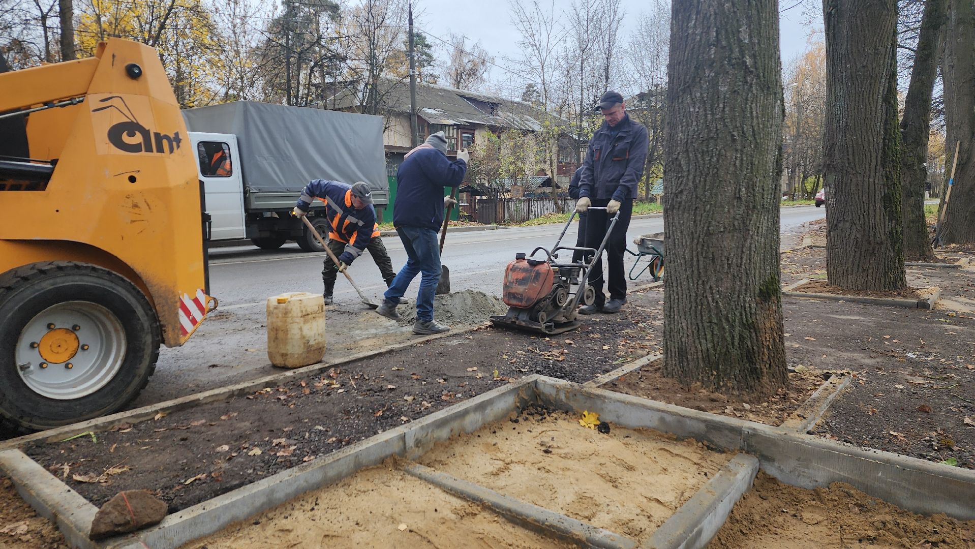 пушкино, автобусная остановка, площадка, жители, общественный транспорт, зеленые аллеи, липа,