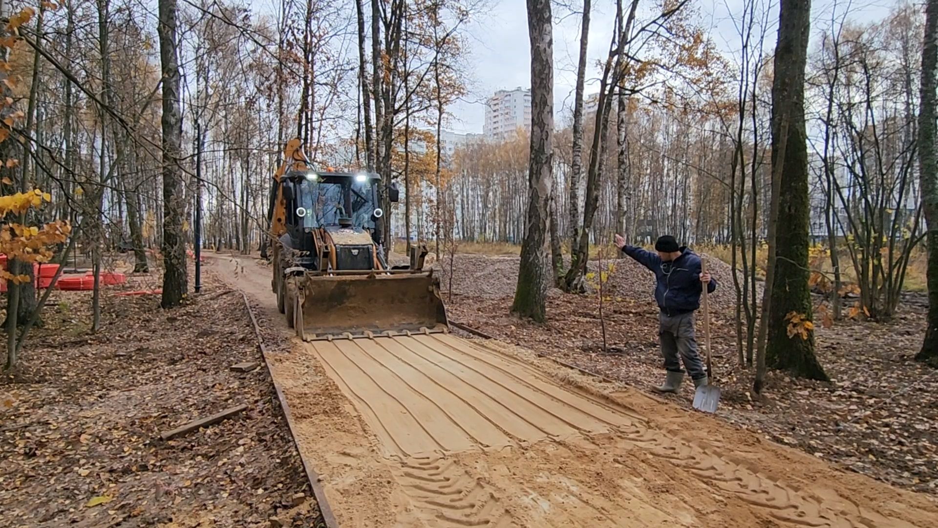 Чехов, микрорайон Губернский, лесопарк, лесопарковая зона отдыха, строительство, благоустройство, пешеходные дорожки, тропинки, велосипедные дорожки,