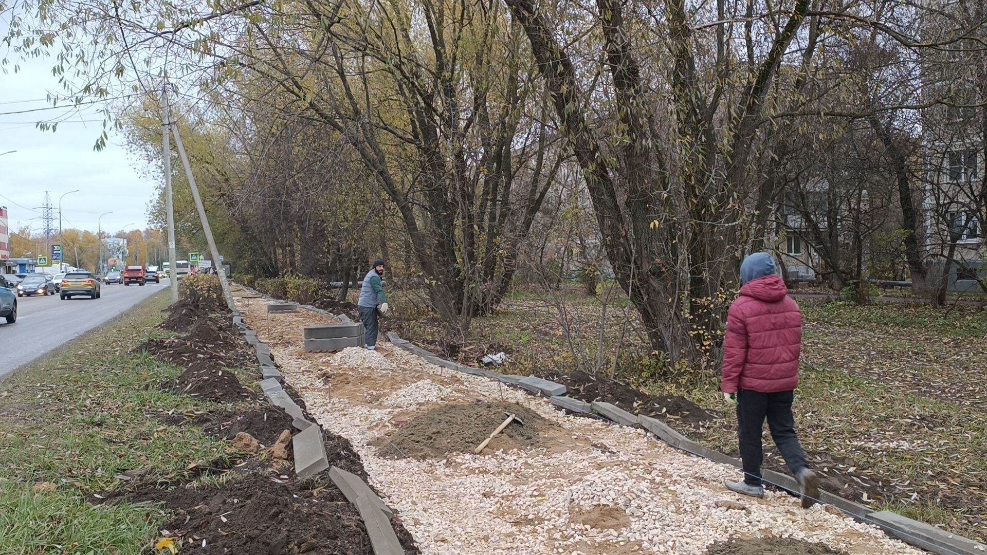 укладка асфальта, пешеходная дорожка, лобня,