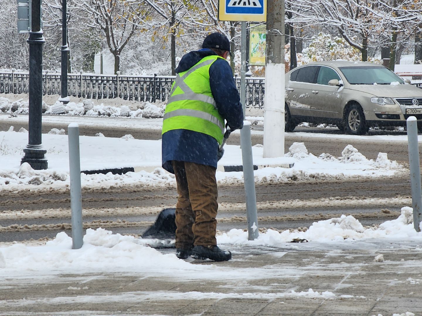Коломна, снегопад, уборка снега, вертикалка,