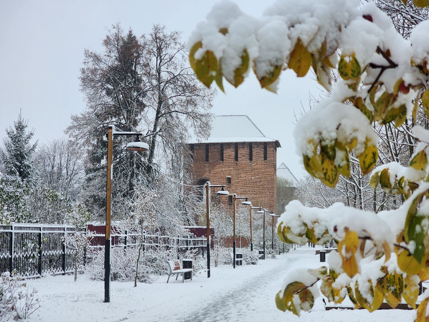 Коломна, снегопад, уборка снега, вертикалка,