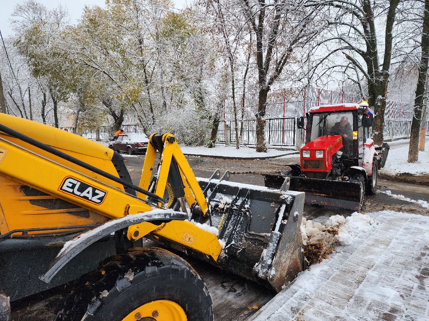 раменское, жкх, первый снег, уборка улиц города, вертикалки