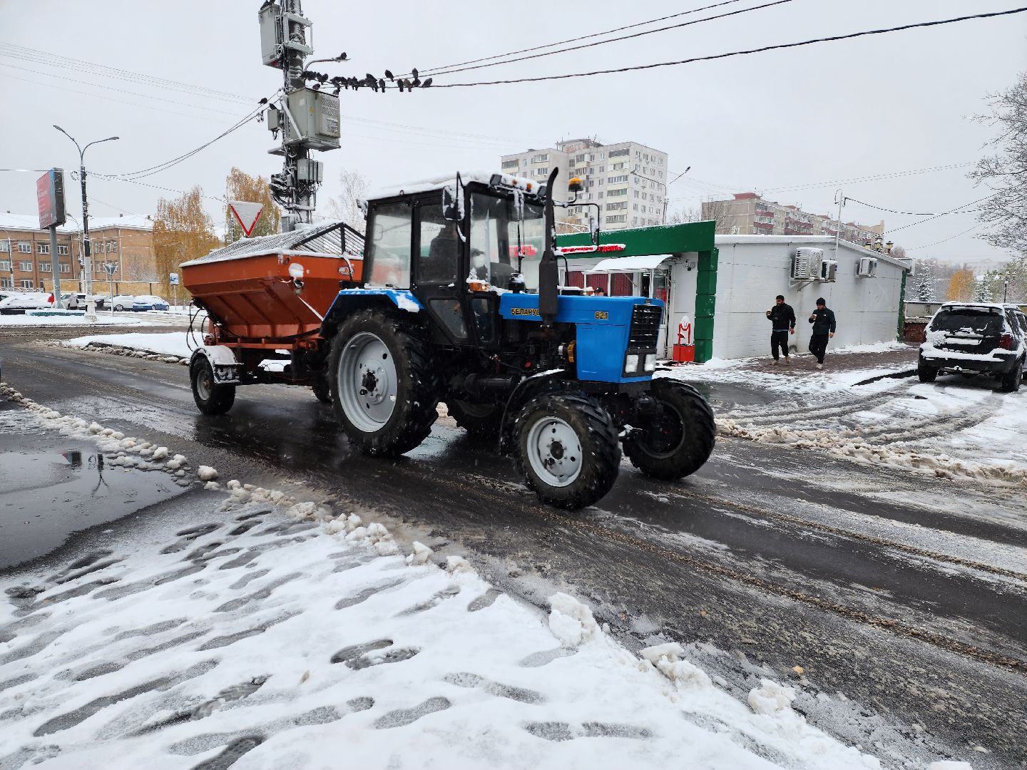 раменское, жкх, первый снег, уборка улиц города, вертикалки