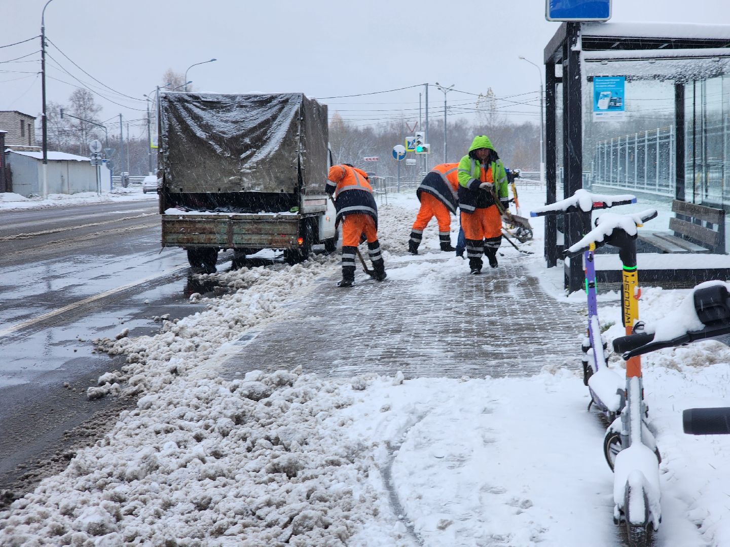 долгопрудный, коммунальщики, уборка снега, трактор, вертикалка,