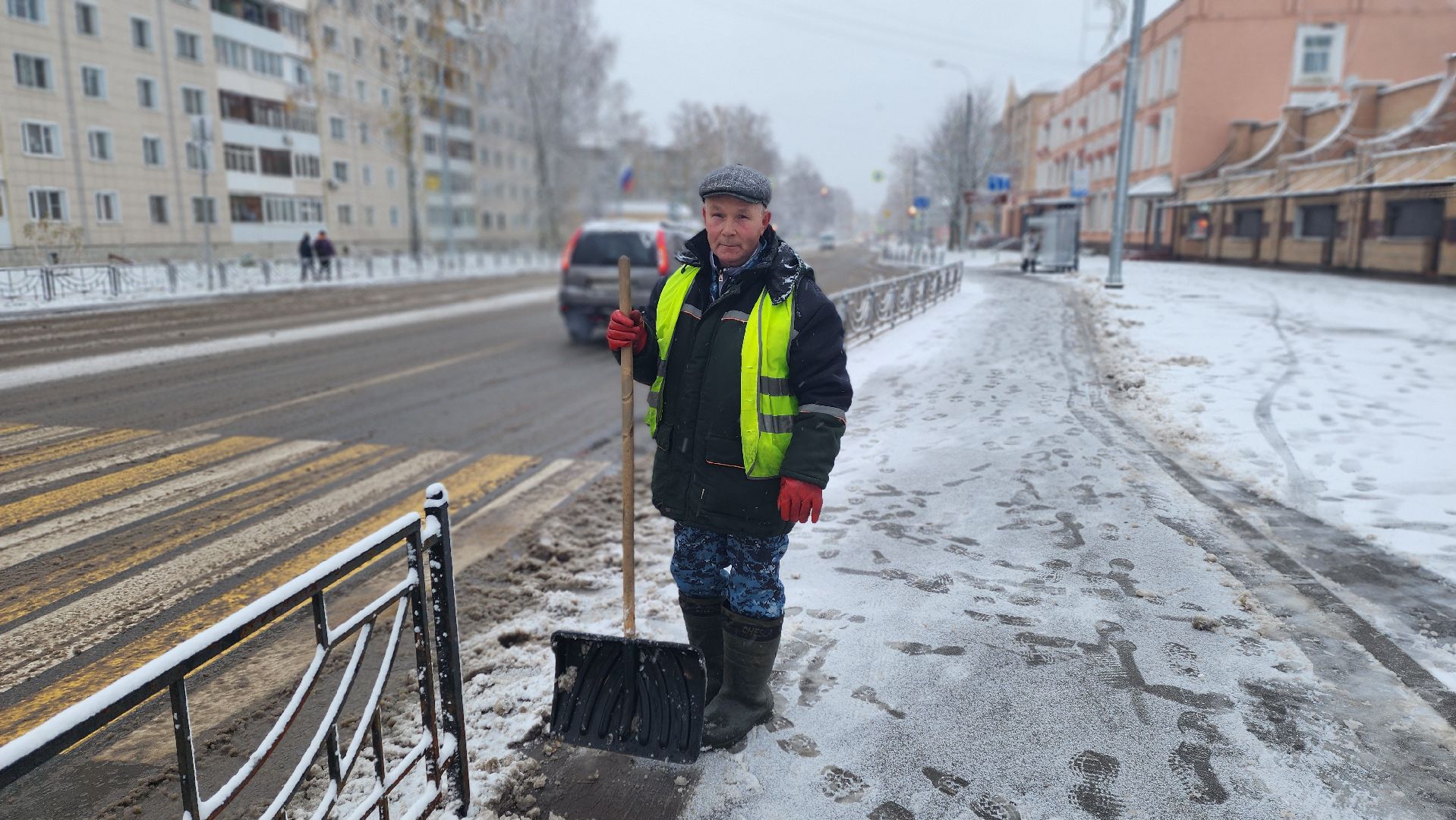 Клин, ЖКХ, уборка снега, первый снег, вертикалки,