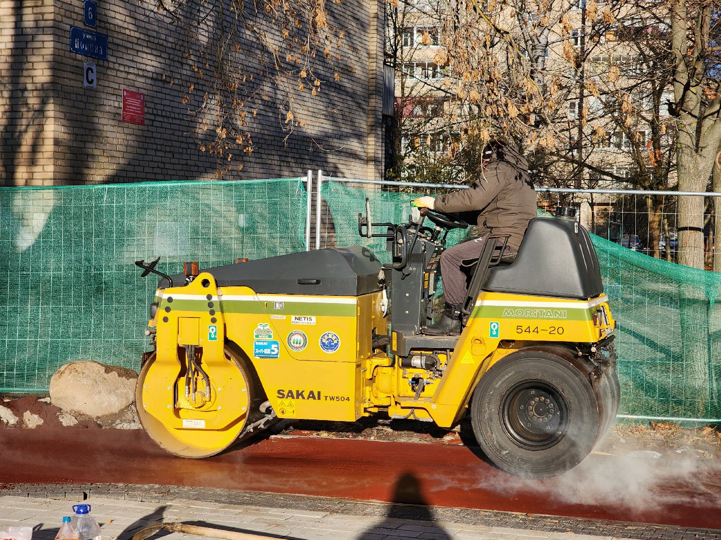 Дубна, укладка асфальта, Цветной асфальт, Благоустройство, вертикалка,