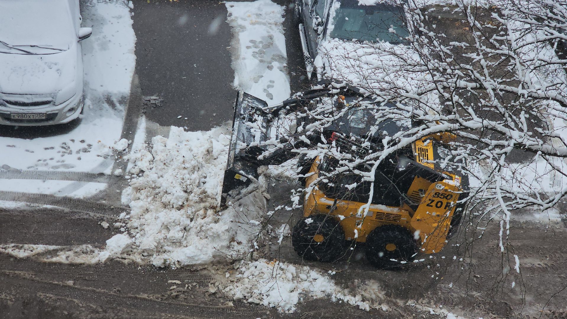 Снег, Уборка снега, Лобня, вертикалка,