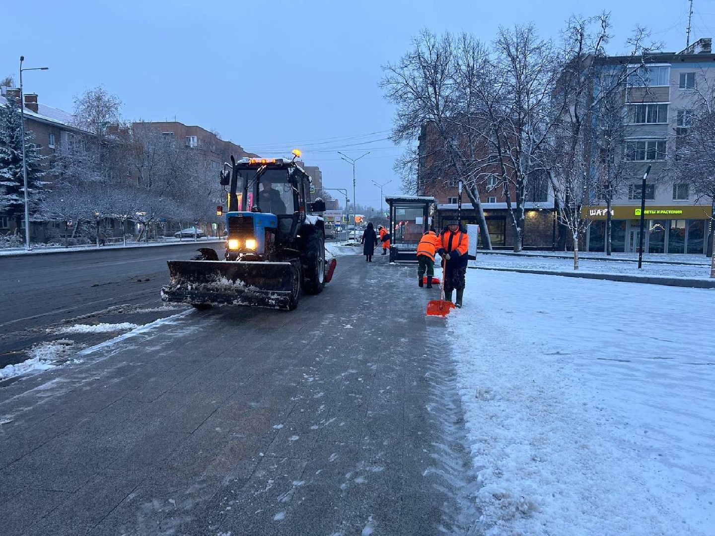 пушкино, последствия стихии, снегопад, коммунальная техника, снегоуборочная техника, чистка снега, вертикалки