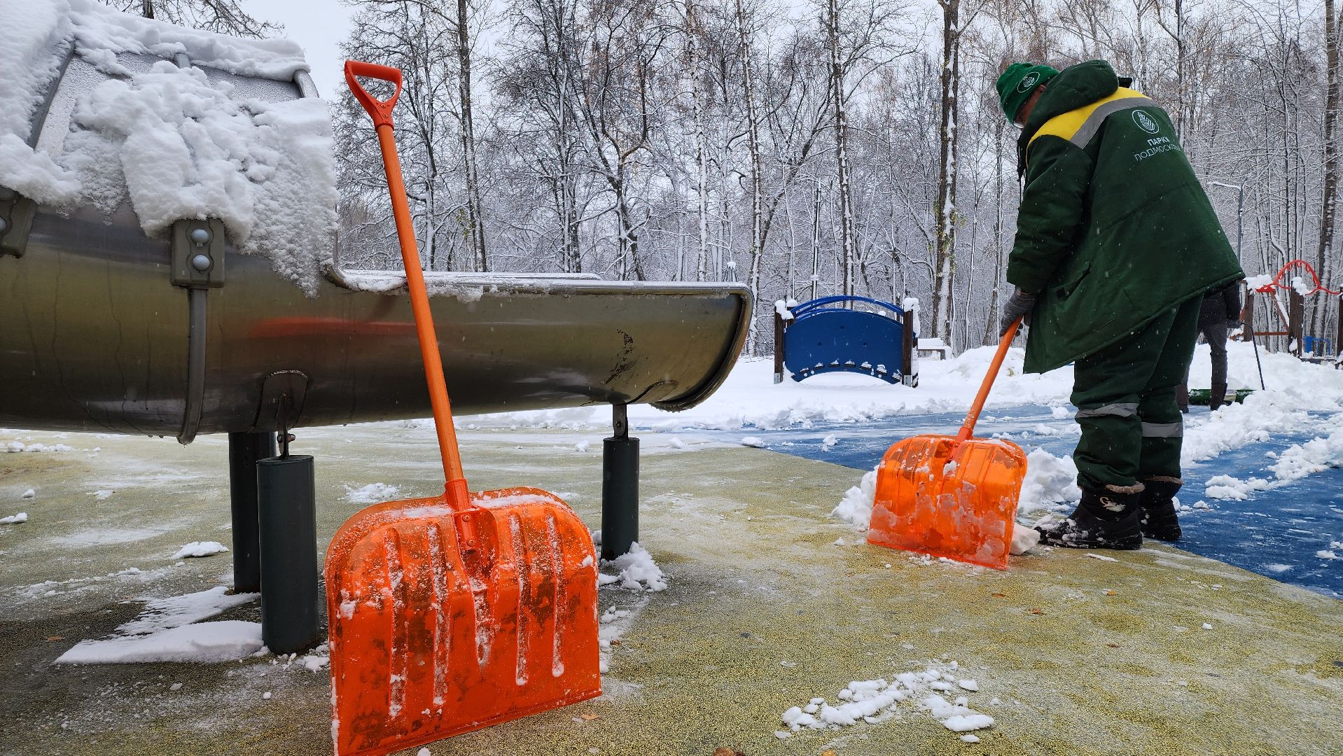 кашира, парк, уборка снега, вертикалка,