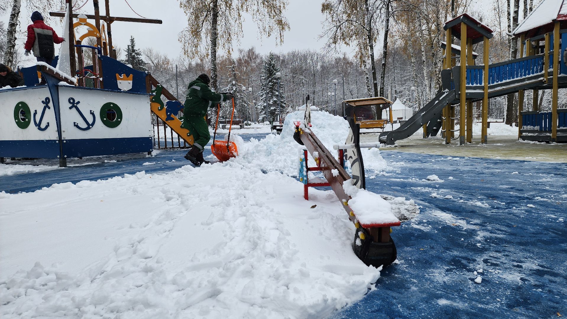 кашира, парк, уборка снега, вертикалка,