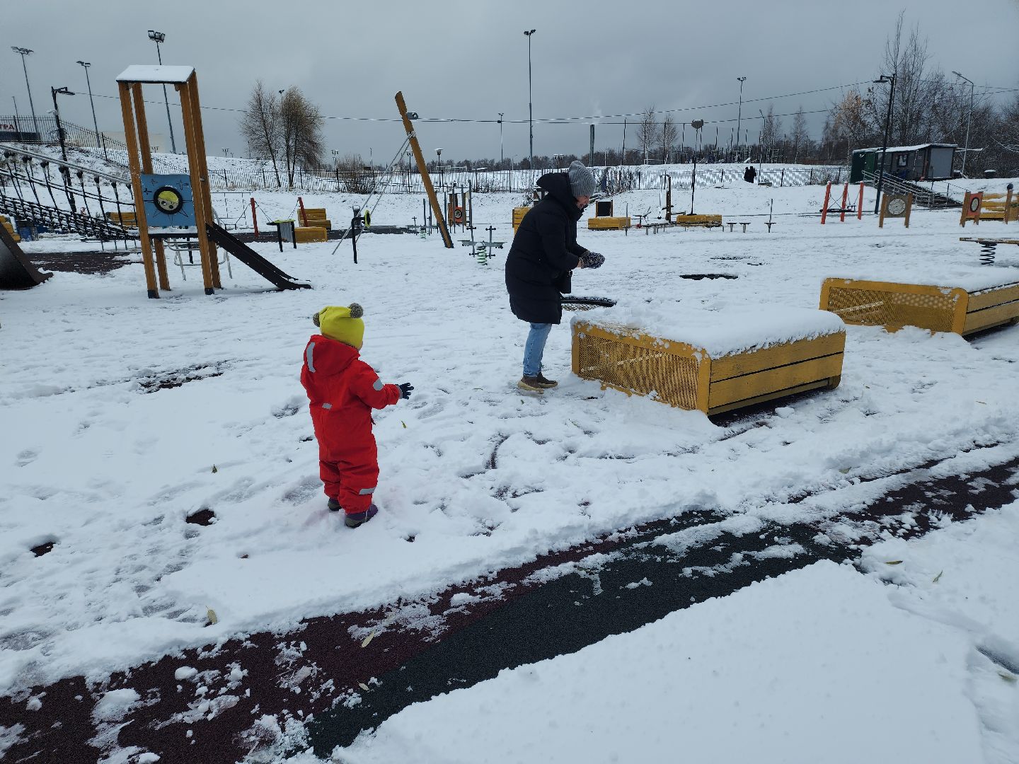 праздник в парке, первый снег, день народного единства, вертикалка,