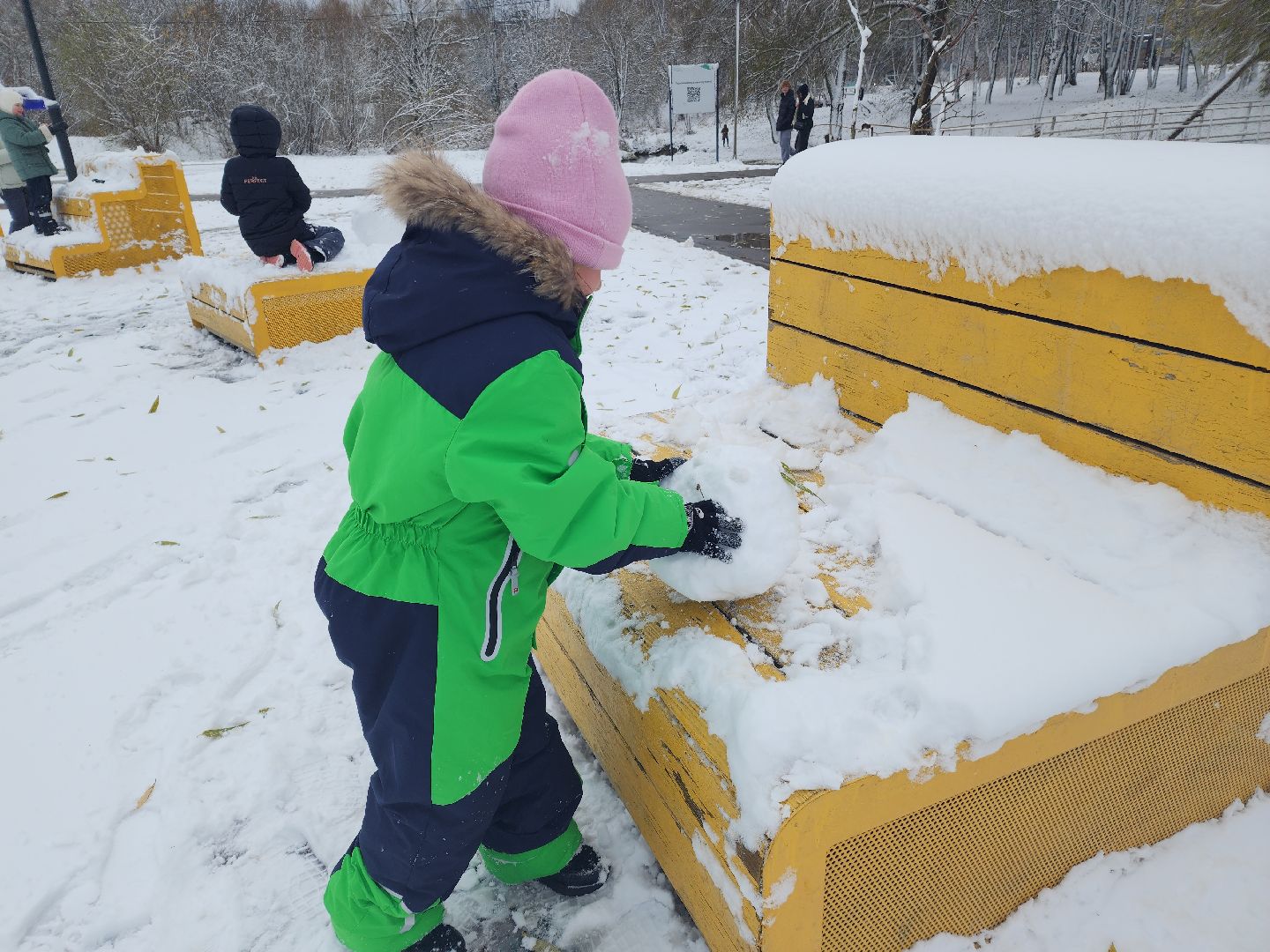 праздник в парке, первый снег, день народного единства, вертикалка,