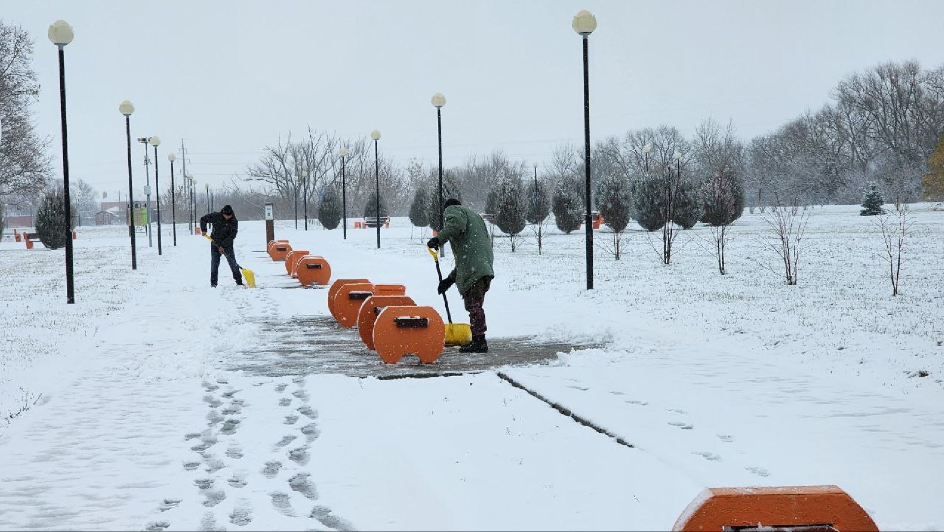 вертикалка, Серебряные Пруды, парк Серебряный, снегопад, первый снег,