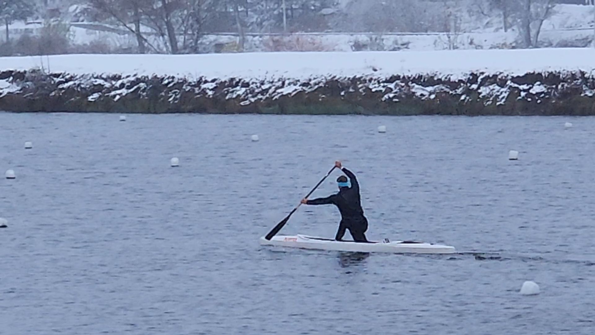 Бронницы, Бельское озеро, Заплыв на каноэ в снег, Снежный заплыв на каноэ, День народного единства,