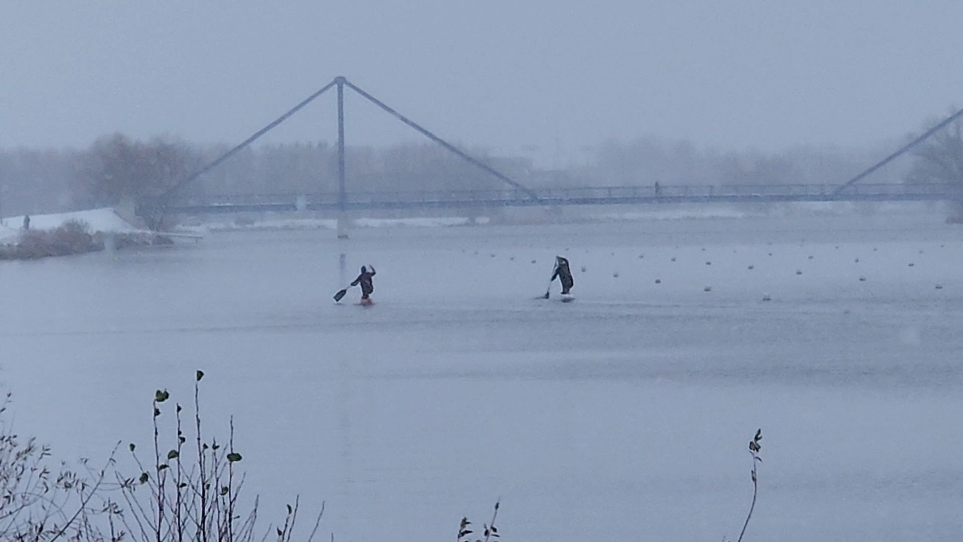 Бронницы, Бельское озеро, Заплыв на каноэ в снег, Снежный заплыв на каноэ, День народного единства,