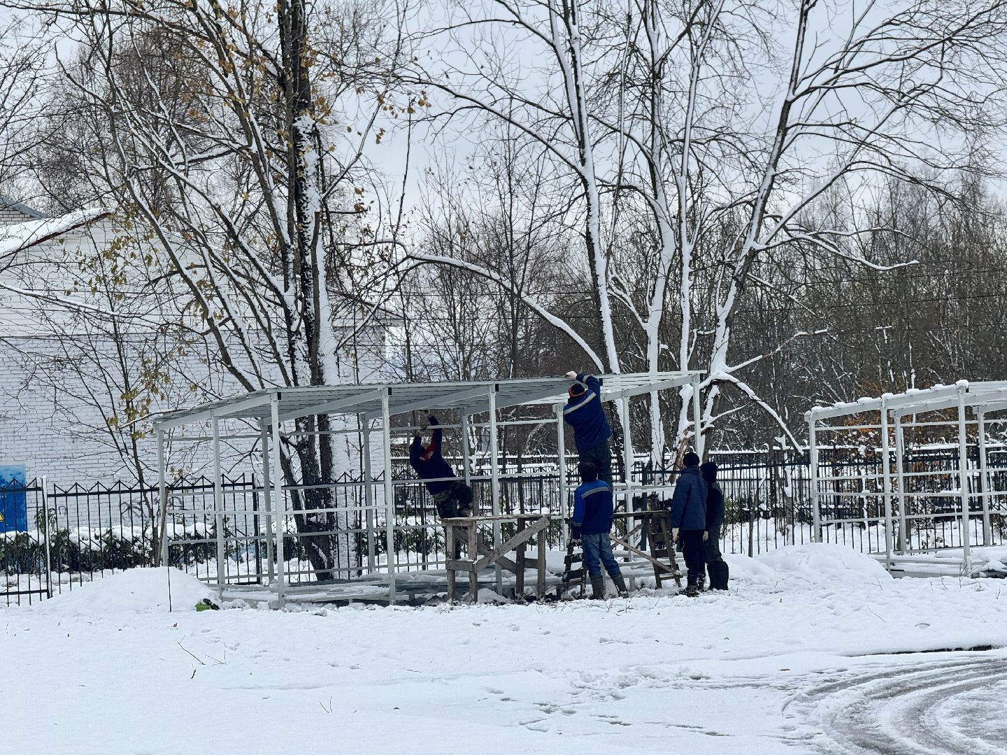 шаховская, теневые беседки, благоуйстройство, строительство, детский сад, вертикалки,