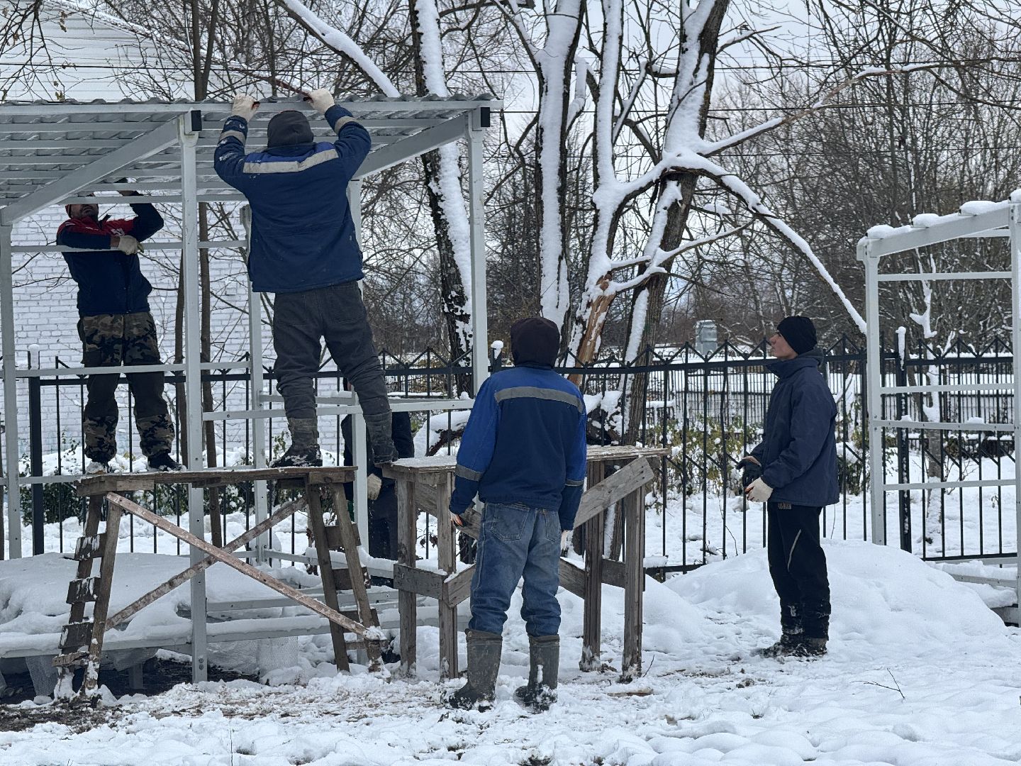 шаховская, теневые беседки, благоуйстройство, строительство, детский сад, вертикалки,