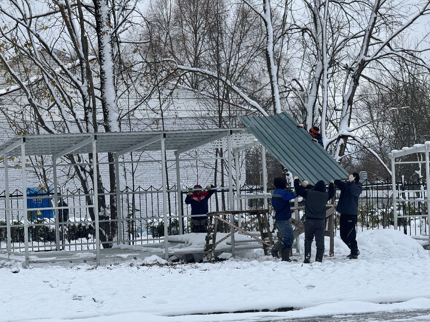 шаховская, теневые беседки, благоуйстройство, строительство, детский сад, вертикалки,