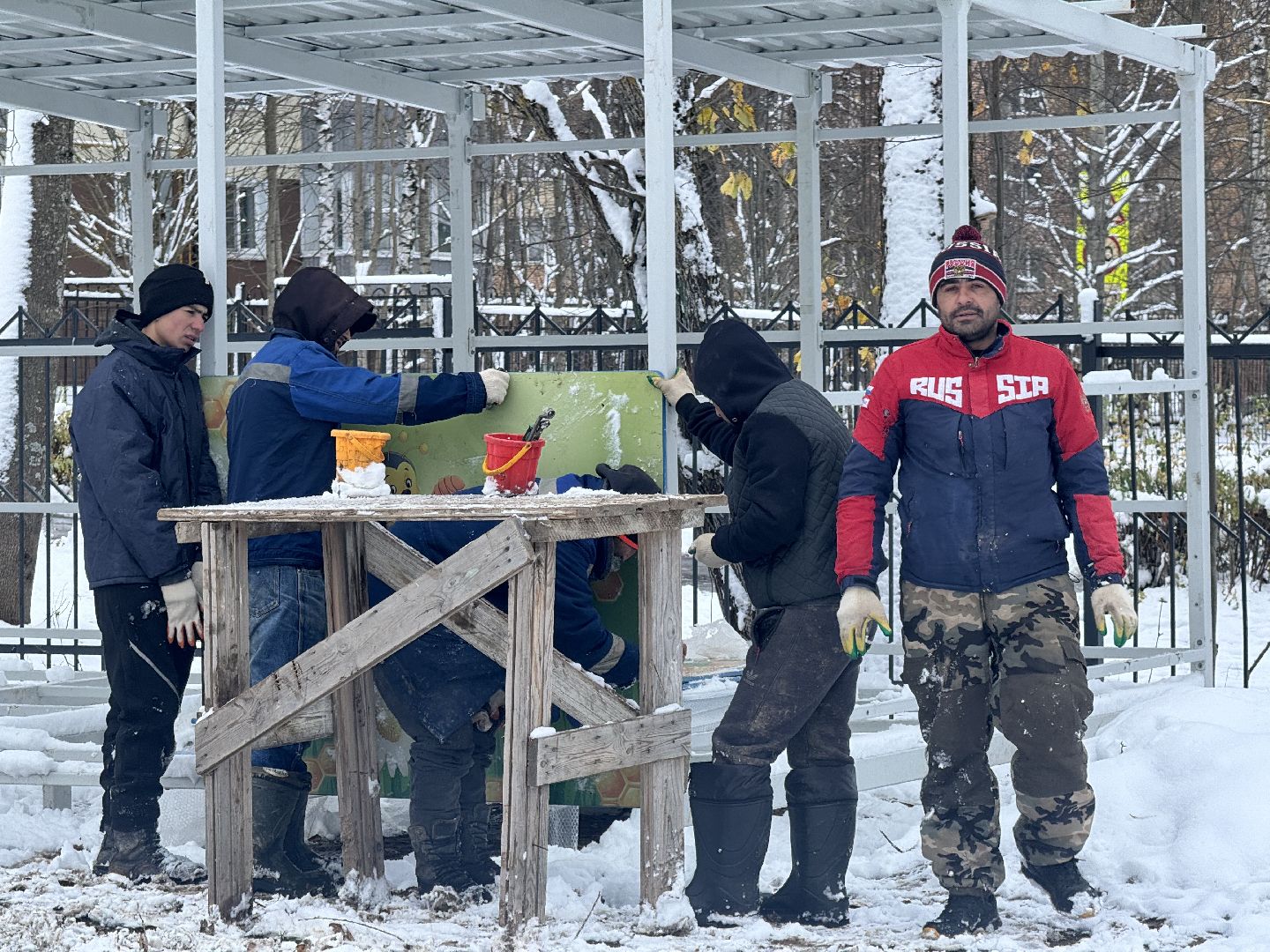 шаховская, теневые беседки, благоуйстройство, строительство, детский сад, вертикалки,