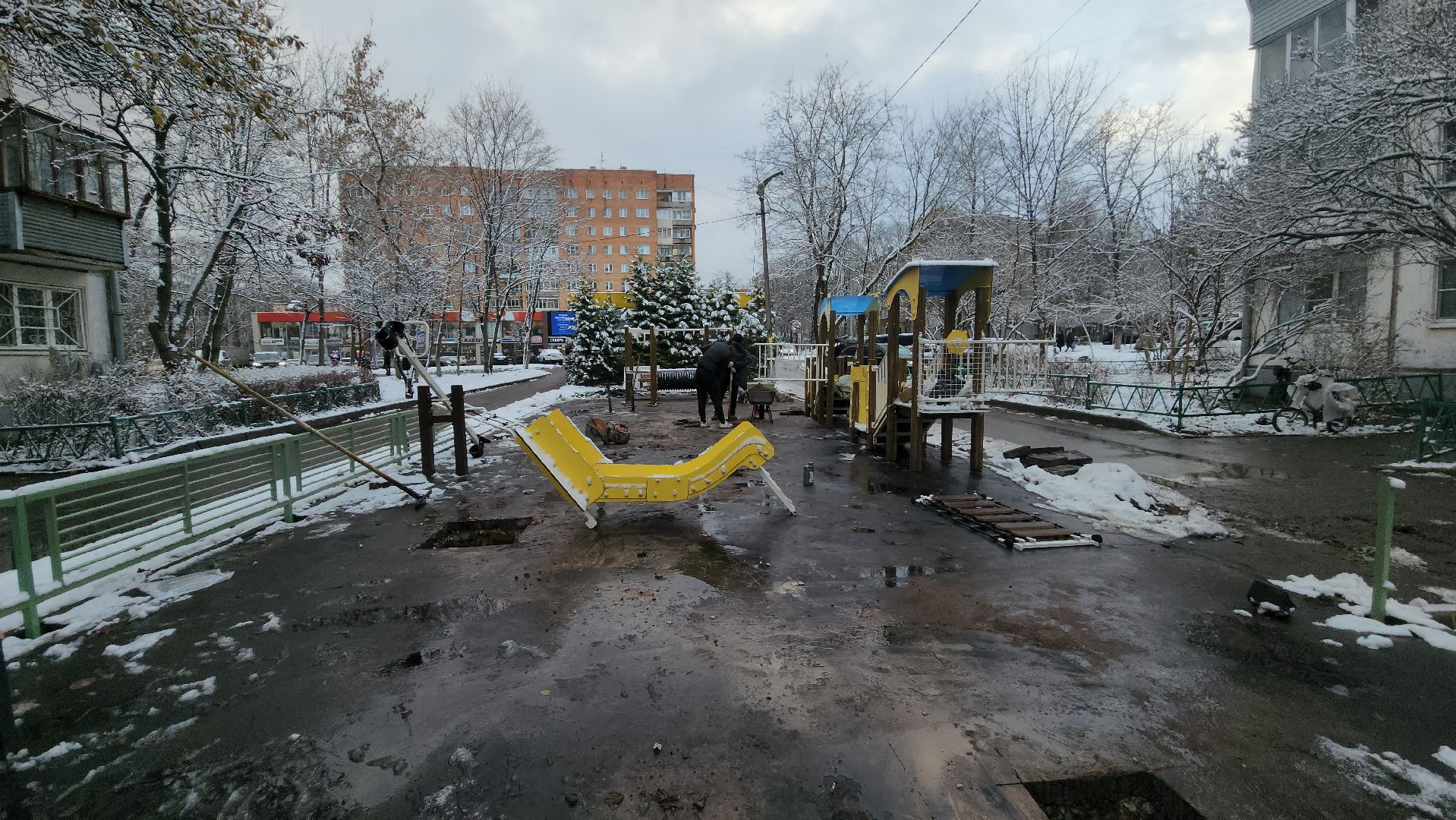 вертикалка, Пушкино, детская площадка, благоустройство, дети, качели, песочница, лавочки, ограждение,