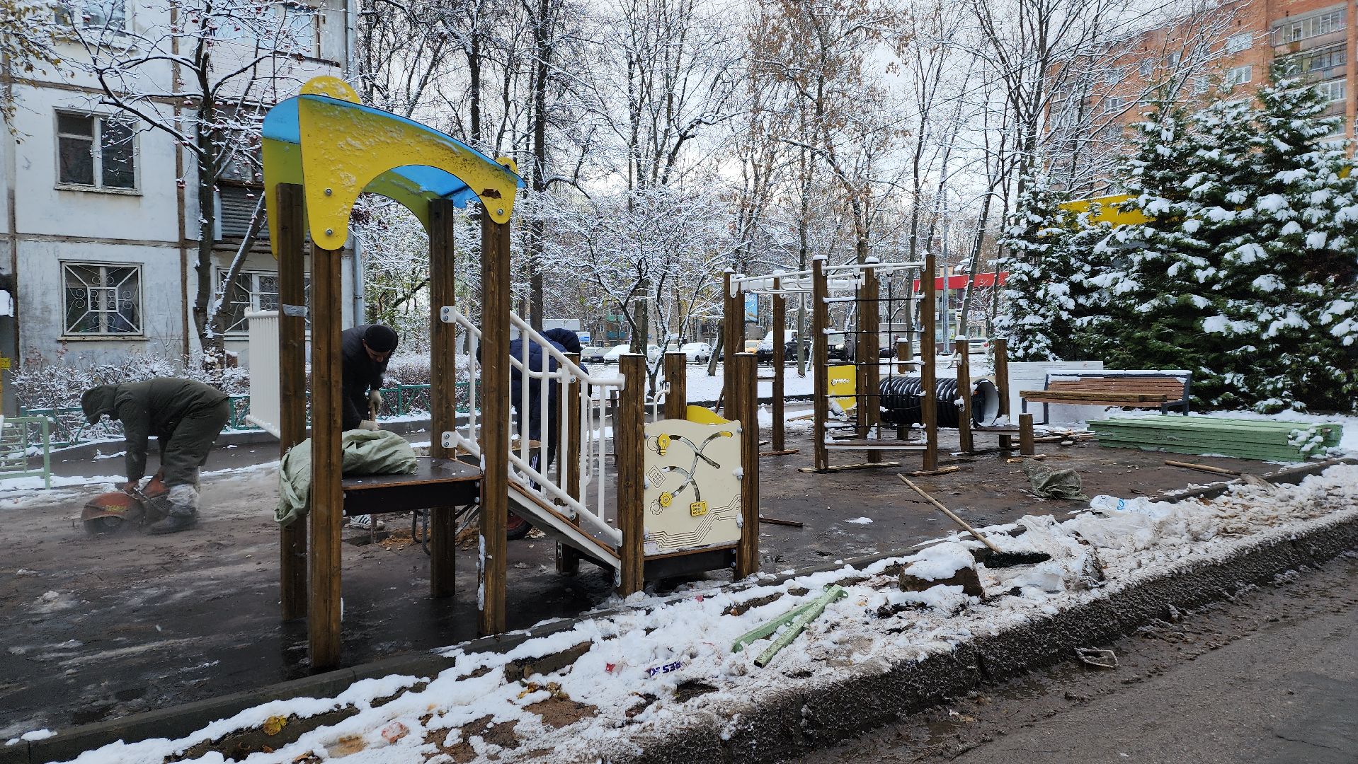 вертикалка, Пушкино, детская площадка, благоустройство, дети, качели, песочница, лавочки, ограждение,