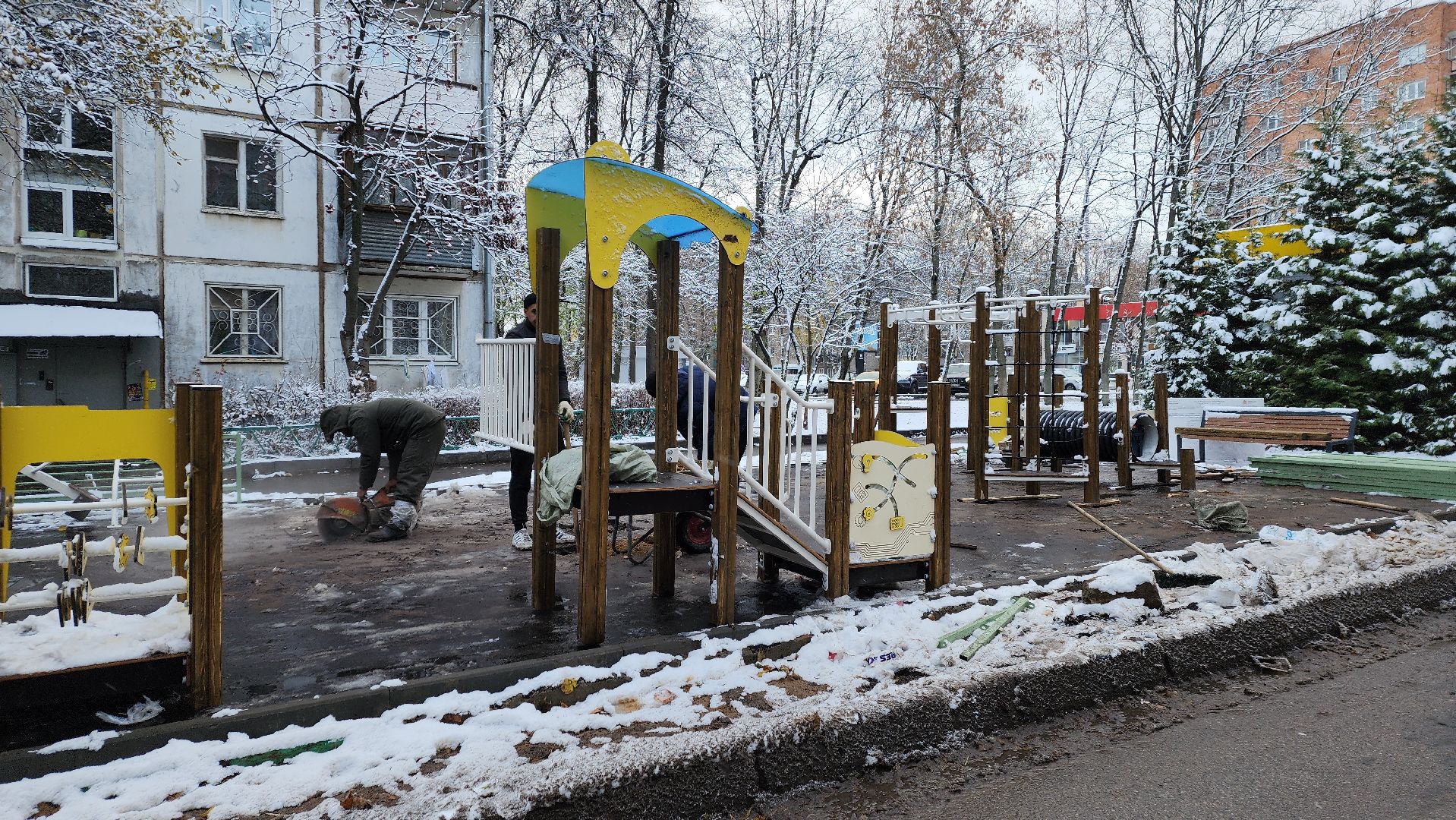 вертикалка, Пушкино, детская площадка, благоустройство, дети, качели, песочница, лавочки, ограждение,