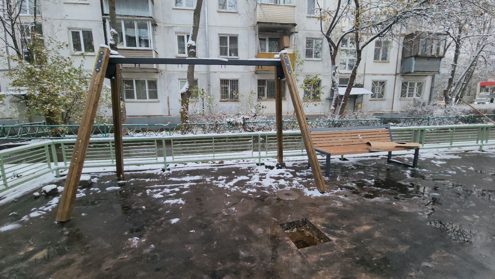 вертикалка, Пушкино, детская площадка, благоустройство, дети, качели, песочница, лавочки, ограждение,