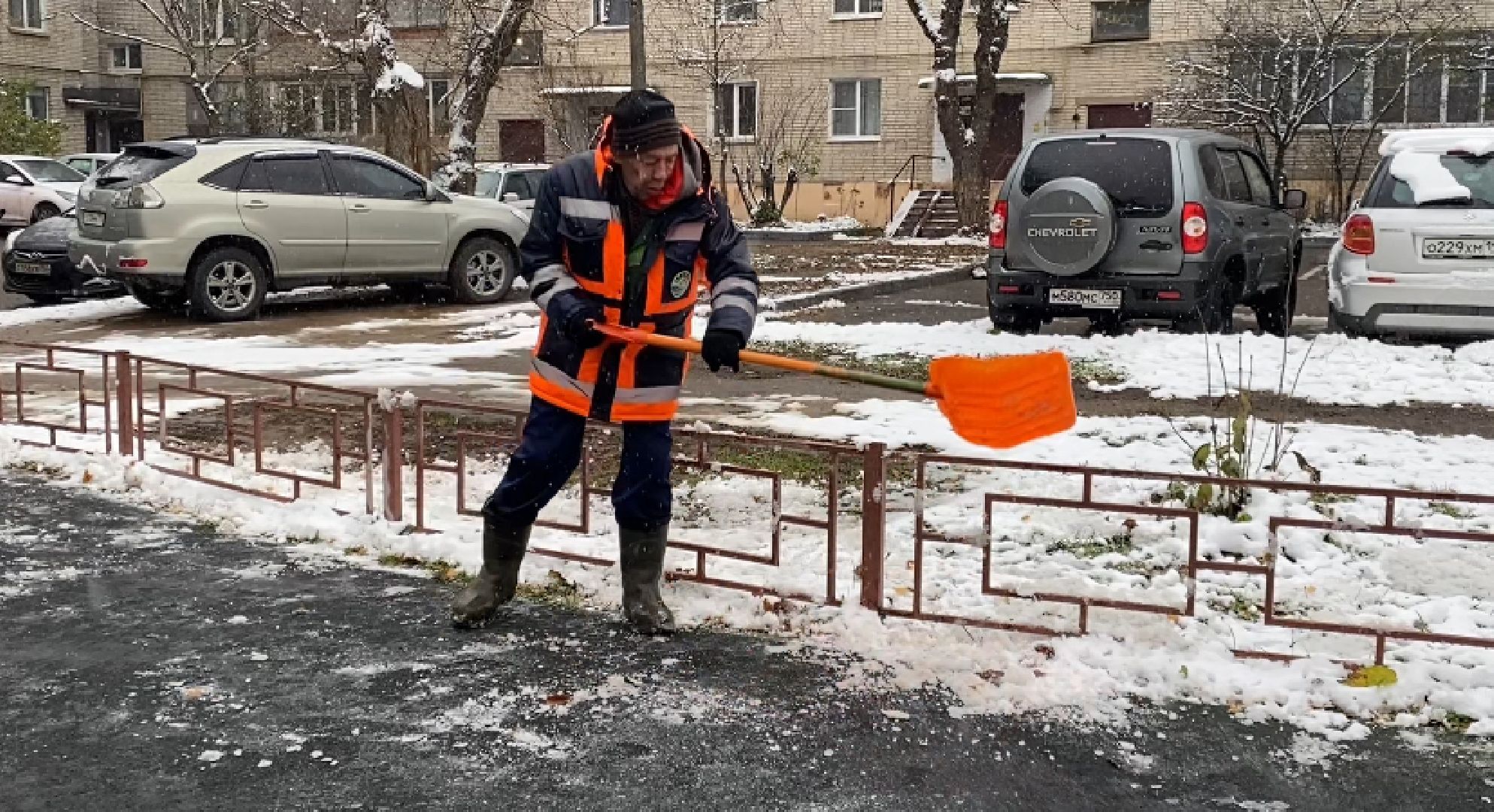 Снег, Уборка, Детская площадка, Истра, вертикалка,