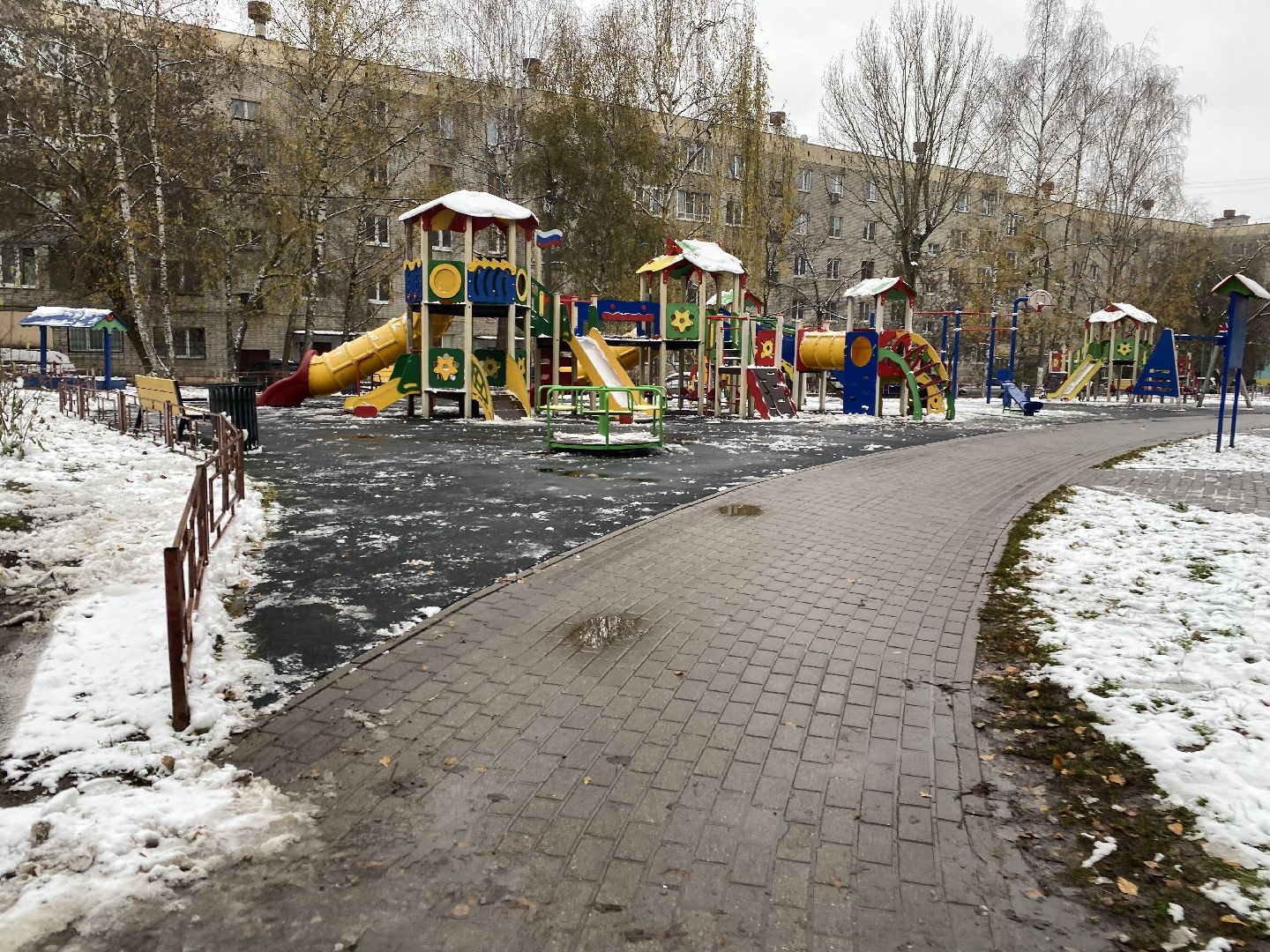 Снег, Уборка, Детская площадка, Истра, вертикалка,