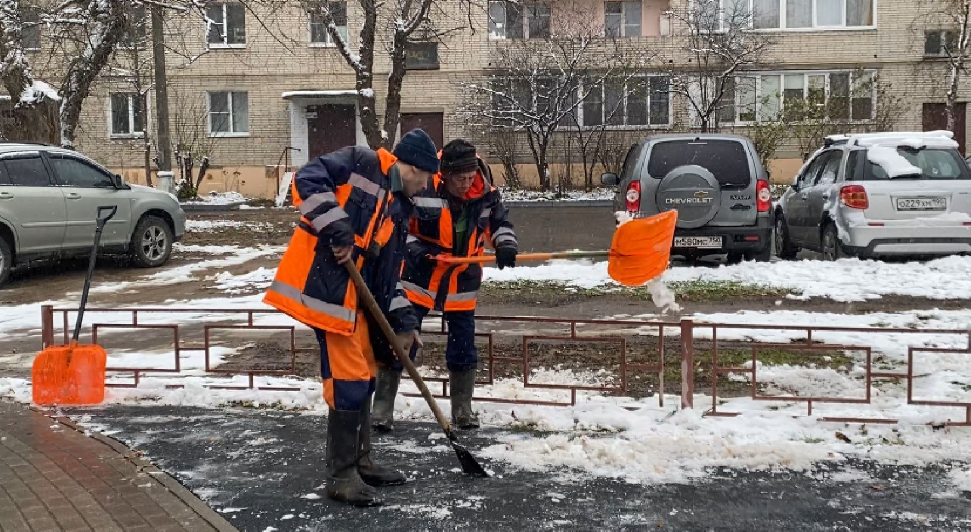 Снег, Уборка, Детская площадка, Истра, вертикалка,