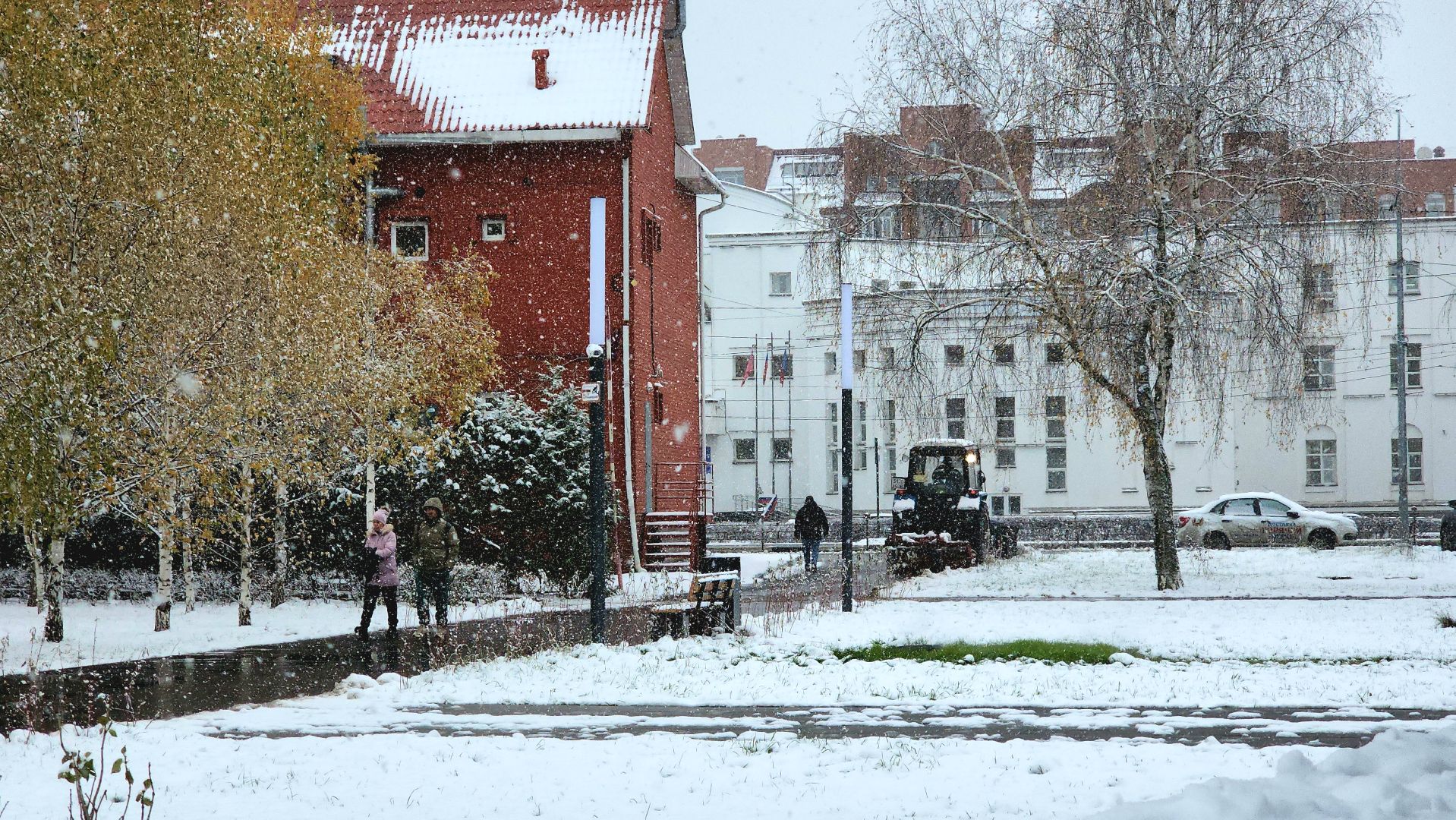 уборка снега, Лобня, Парк, вертикалка,