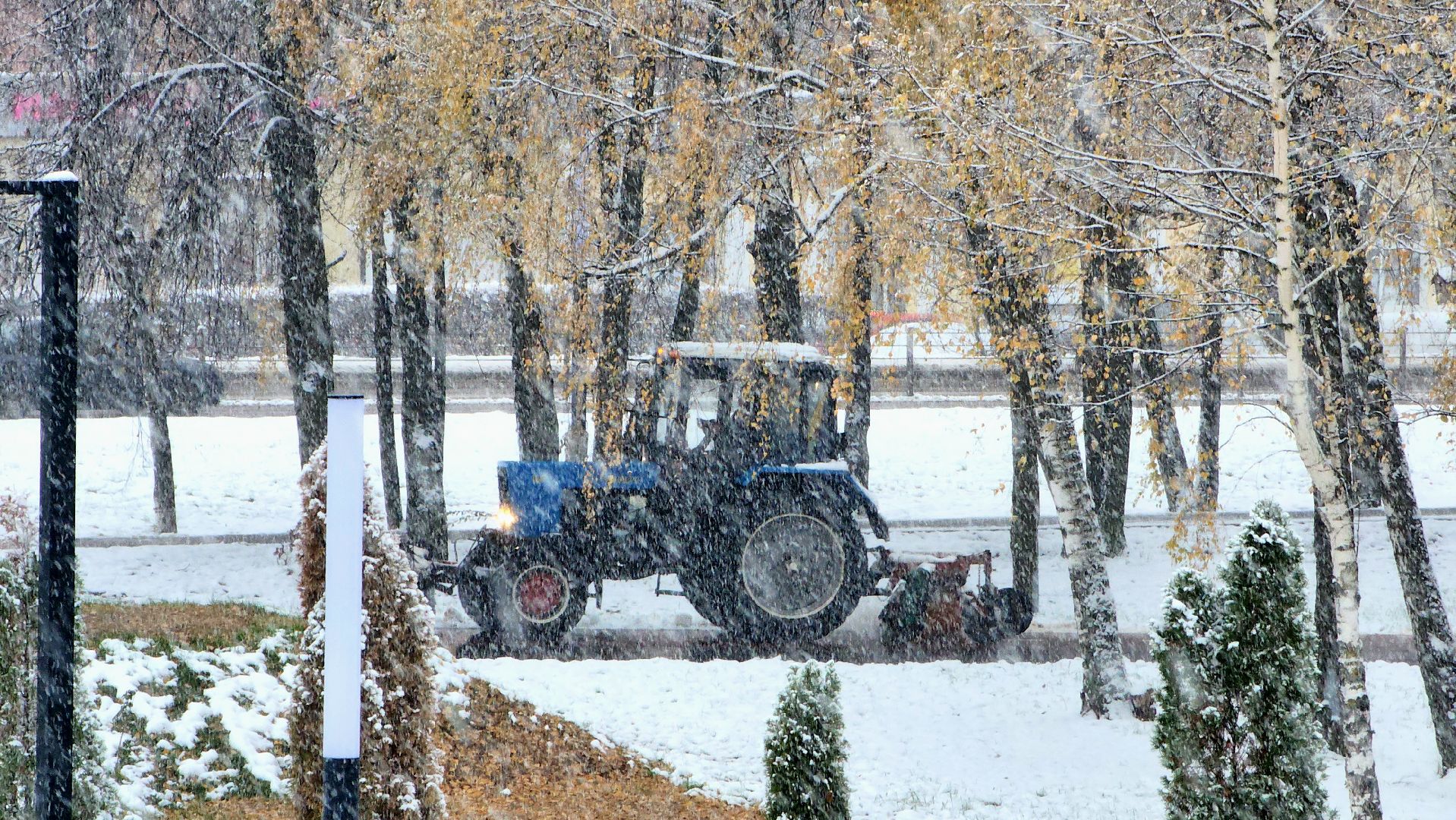 уборка снега, Лобня, Парк, вертикалка,