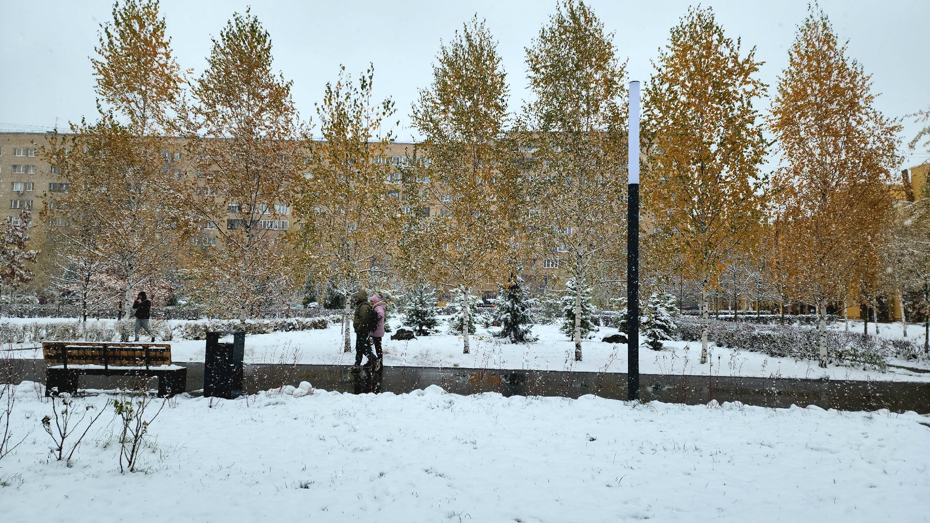 уборка снега, Лобня, Парк, вертикалка,